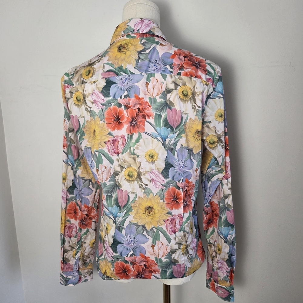 Simons Contemporaine Liberty Fabrics Colorful Floral Button Down Cotton Shirt - Picture 5 of 12